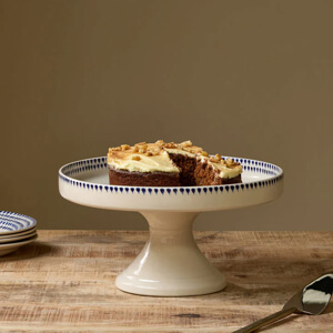 Nkuku Indigo Drop Ceramic Cake Stand